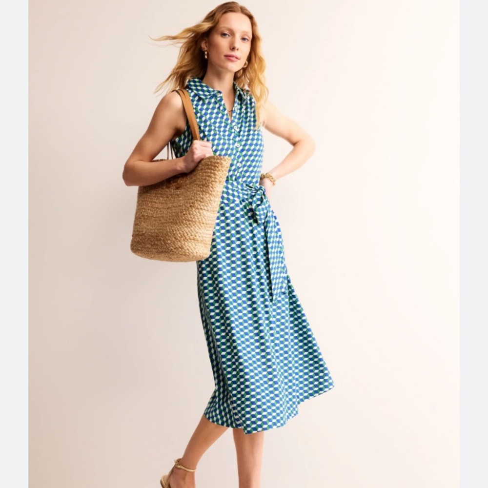 Laura Sleeveless Shirt Dress
Kelly Green, Diamond Cube